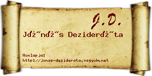 Jónás Dezideráta névjegykártya