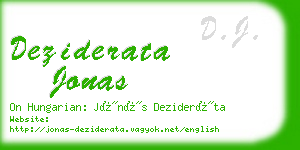 deziderata jonas business card